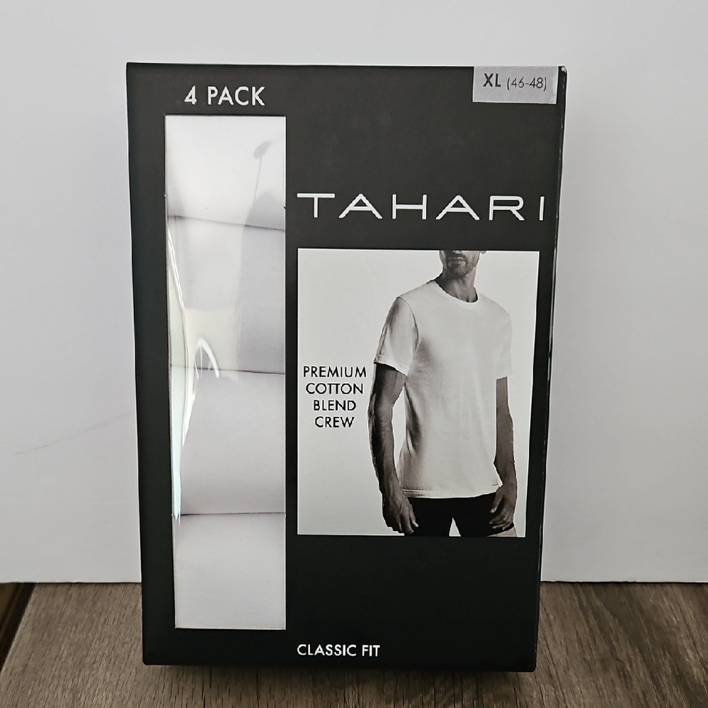 Tahari Premium Cotton Blend Crew T-Shirts 4 Pack